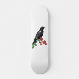 Svart Korp & Röda Rosor Skateboard