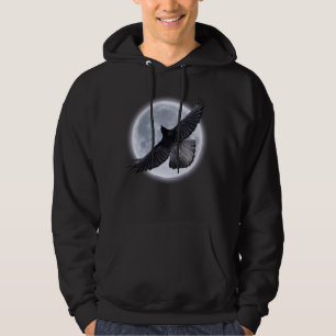 SVART KORPSVART OMFAMNA MÅNEhoodien Sweatshirt Med Luva