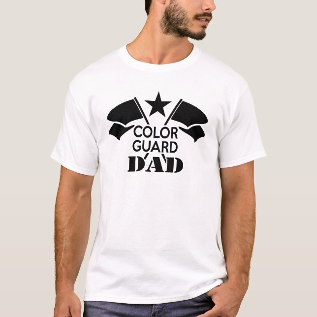 Svart korsad Flaggor Färg Guard Pappa t-shirt (Framsida)