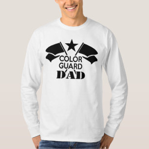 Svart korsad Flaggor Färg Guard Pappa t-shirt