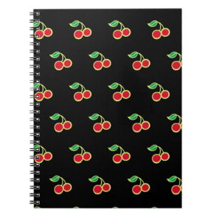 Svart körsbär Retro skoljournal anteckningsbok pre