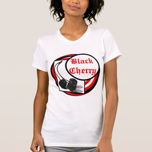 Svart körsbär tee shirt (Framsida)