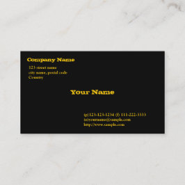Svart kort, guld typsnitt visitkort