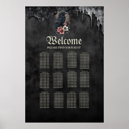 Svart korv sitta, stolt i en lush poster