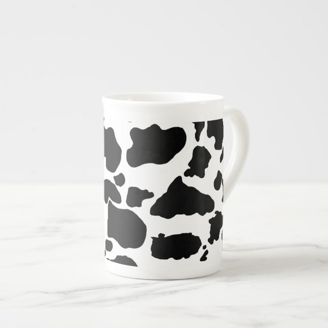 Svart koskinn Bone China Mugg Benporslin Mugg (Framsida höger)