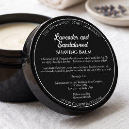 Svart kosmetikburk Etikett med ingredienser