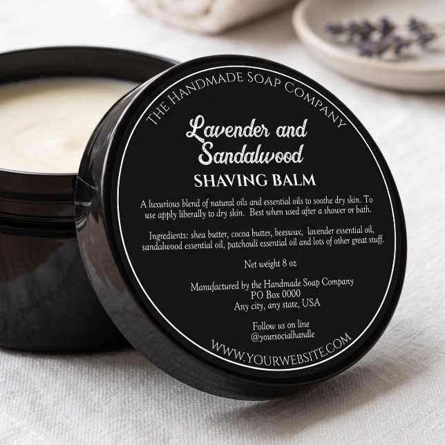 Svart kosmetikburk Etikett med ingredienser (Skapare uppladdad)