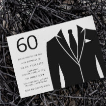 Svart Kostym & Tie 60:e Födelsedagsfesten