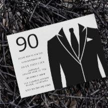 Svart Kostym & Tie 90:e Födelsedagsfest