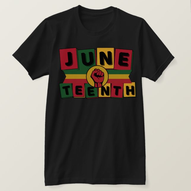 Svart kraft i JUNETEENTH Firande T Shirt (Design framsida)