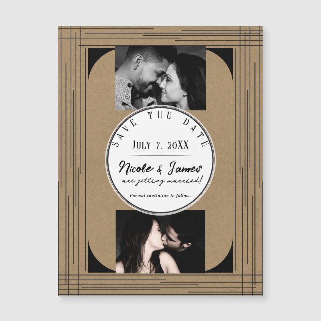 Svart Kraft Minimalistiska Moderna Linjer Bröllop  (Framsida)