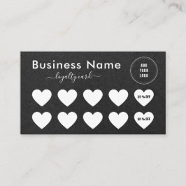 Svart Kraft-Papper, minimalistisk Lägg till Logoty Lojalitetskort