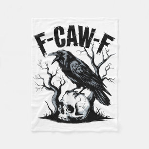 Svart Kråka, F-caw-f Funny Black Bird Fleecefilt