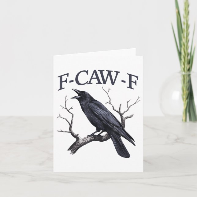 Svart Kråka, F-caw-f Funny Black Bird Kort (Framsida)