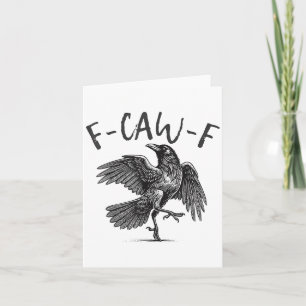 Svart Kråka, F-caw-f Funny Black Bird Kort