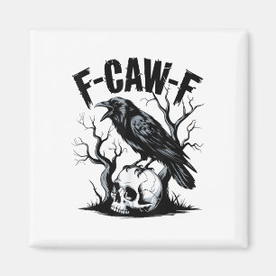Svart Kråka, F-caw-f Funny Black Bird Magnet