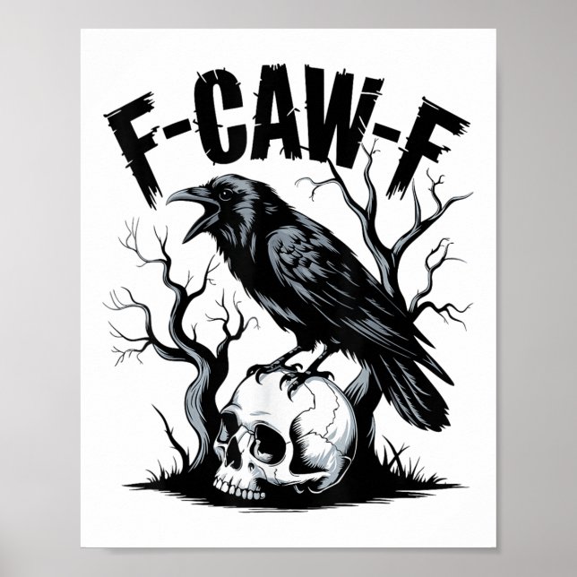 Svart Kråka, F-caw-f Funny Black Bird Poster (Framsidan)