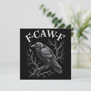 Svart Kråka F-Caw-F Rollig Svart Fågel Mån Gothic Inbjudningar