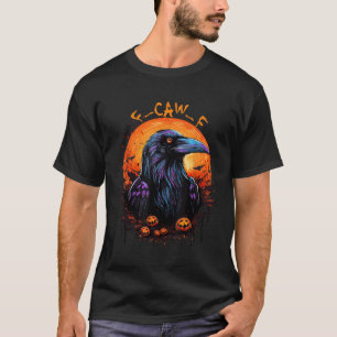 Svart Kråka, F-caw-f Rollig Svart Fågel Mån Gotisk T Shirt
