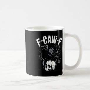 Svart Kråka F-caw-f Rollig Svart Fågel Skalle Vuxe Kaffemugg