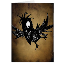 Svart kråka hälsningskort