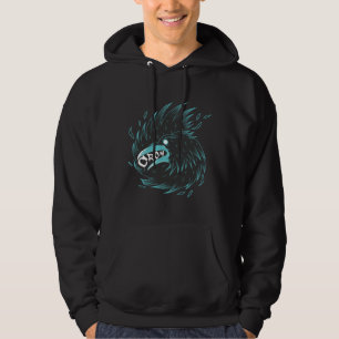 Svart Kråka Hoodie