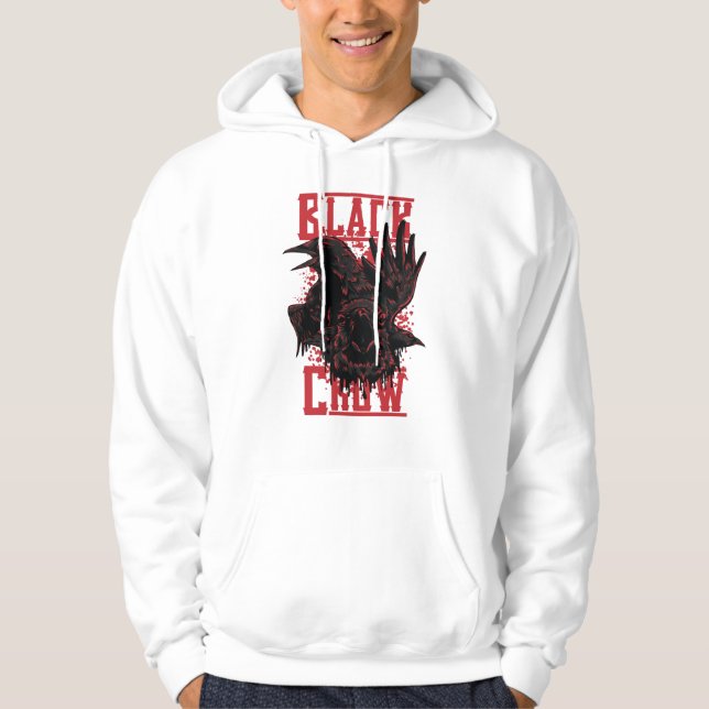 Svart Kråka Hoodie (Framsida)