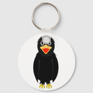 Svart kråka Keychain Nyckelring