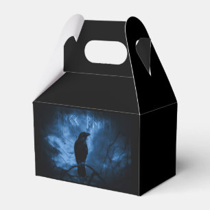 Svart Kråka med Runes Mörk Goth Stil Presentaskar