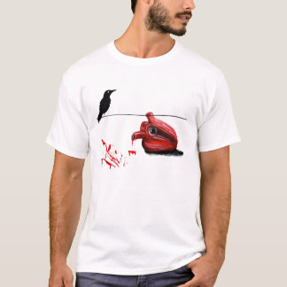 Svart kråka och blöda hjärta t-shirt