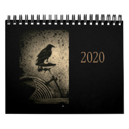 Svart kråka på vintage kalender