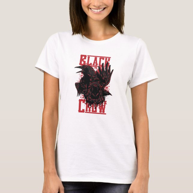 Svart Kråka T Shirt (Framsida)
