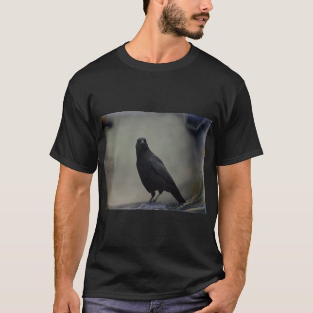 Svart Kråka T Shirt (Framsida)