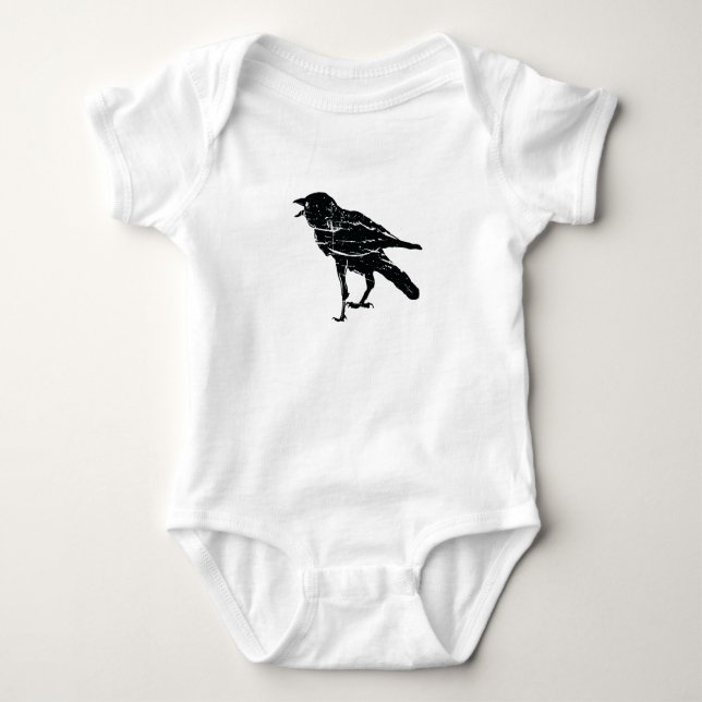 Svart kråkaspädbarn en Bodysuit för bietbabyRomper T-shirt (Framsida)