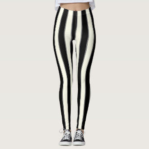 Svart, kräm rand med Grått Leggings