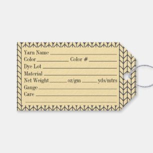 SVART KRÄM STICKAD 3,5"x2" Garnetiketter Presentetikett