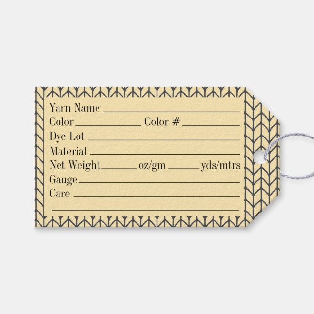 SVART KRÄM STICKAD 3,5"x2" Garnetiketter Presentetikett (Framsidan (Horisontell))