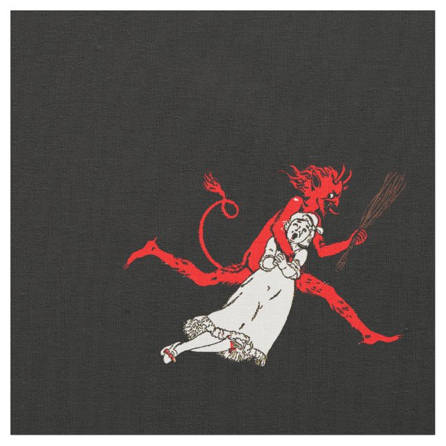 Svart Krampus tyg (Närbild)