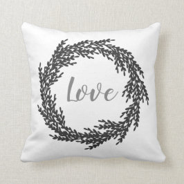 Svart krandekorativ kudde