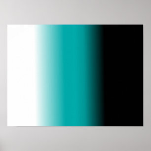 Svart krickavit Ombre Poster