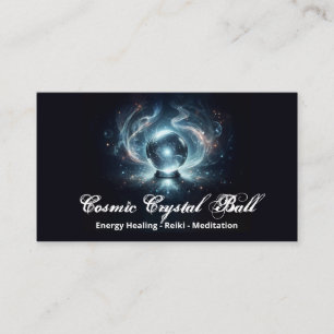 Svart kristallboll Energi Reiki Meditation Visitkort