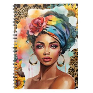 Svart kristen kvinna afroamerikansk melanin syster anteckningsbok