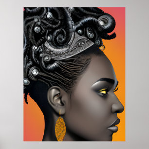 Svart kristen kvinna melanin sista tjejen magisk e poster