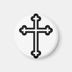 Svart kristet kors magnet