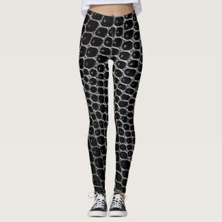 Svart krokodiltryckdamasker leggings