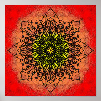 Svart krona linjer 12 x 12 utskrift poster