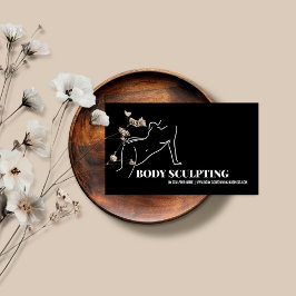 Svart kroppsskulptering genom att konturera spa-es visitkort