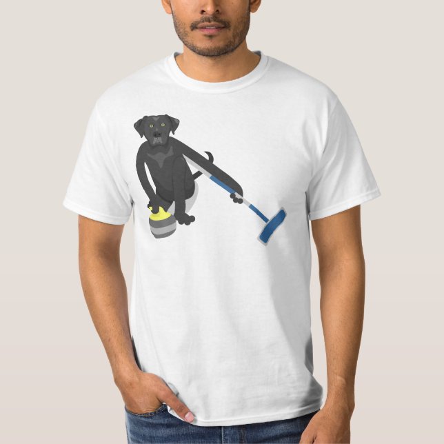 Svart krulla för Labrador Retriever Tee (Framsida)