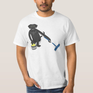 Svart krulla för Labrador Retriever Tee Shirt