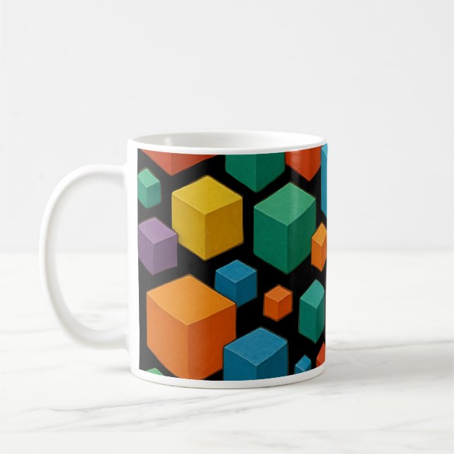 Svart kubmugg kaffemugg (Vänster)